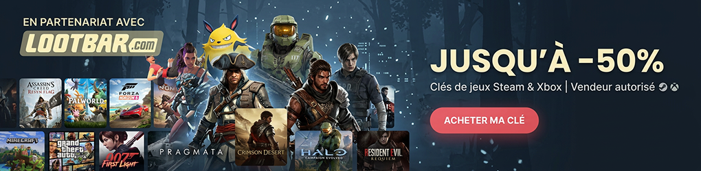 LootBar.com — Jusqu'à -50% sur les clés de jeux Steam et Xbox