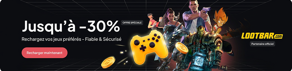 LootBar.com — Jusqu'à -30% sur la recharge de vos jeux préférés